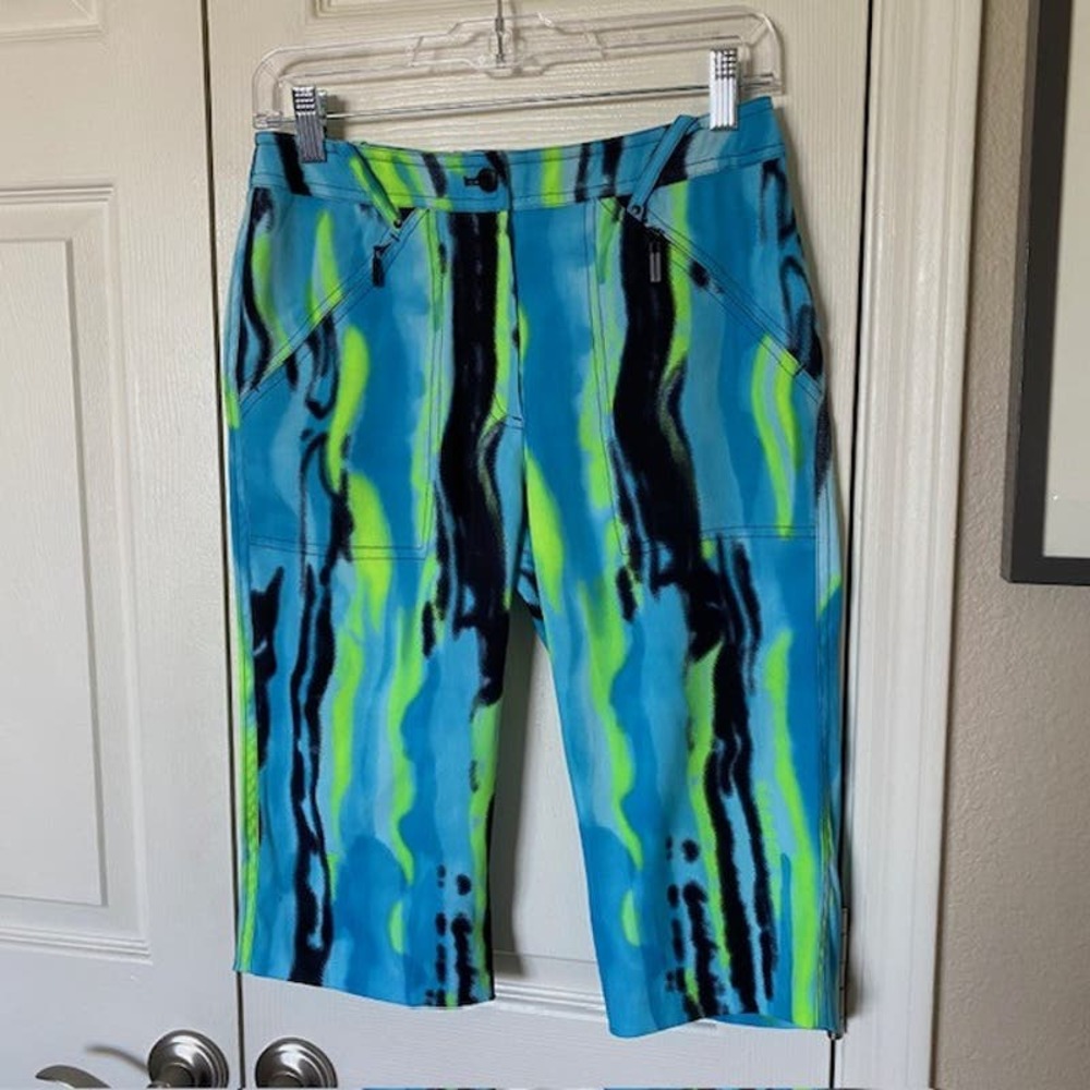 Jamie Sadock‎ Golf Crop Pants Cloud 9 Multi-Color Neon Green Women's Size 2